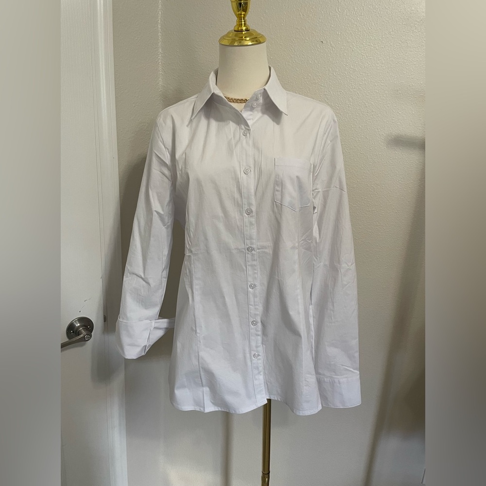 Fashion Nova White Tailored Shirt